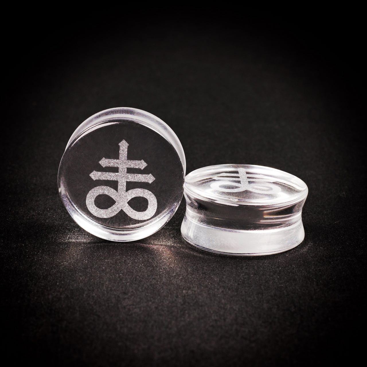Leviathan Cross Clear Glass Plugs