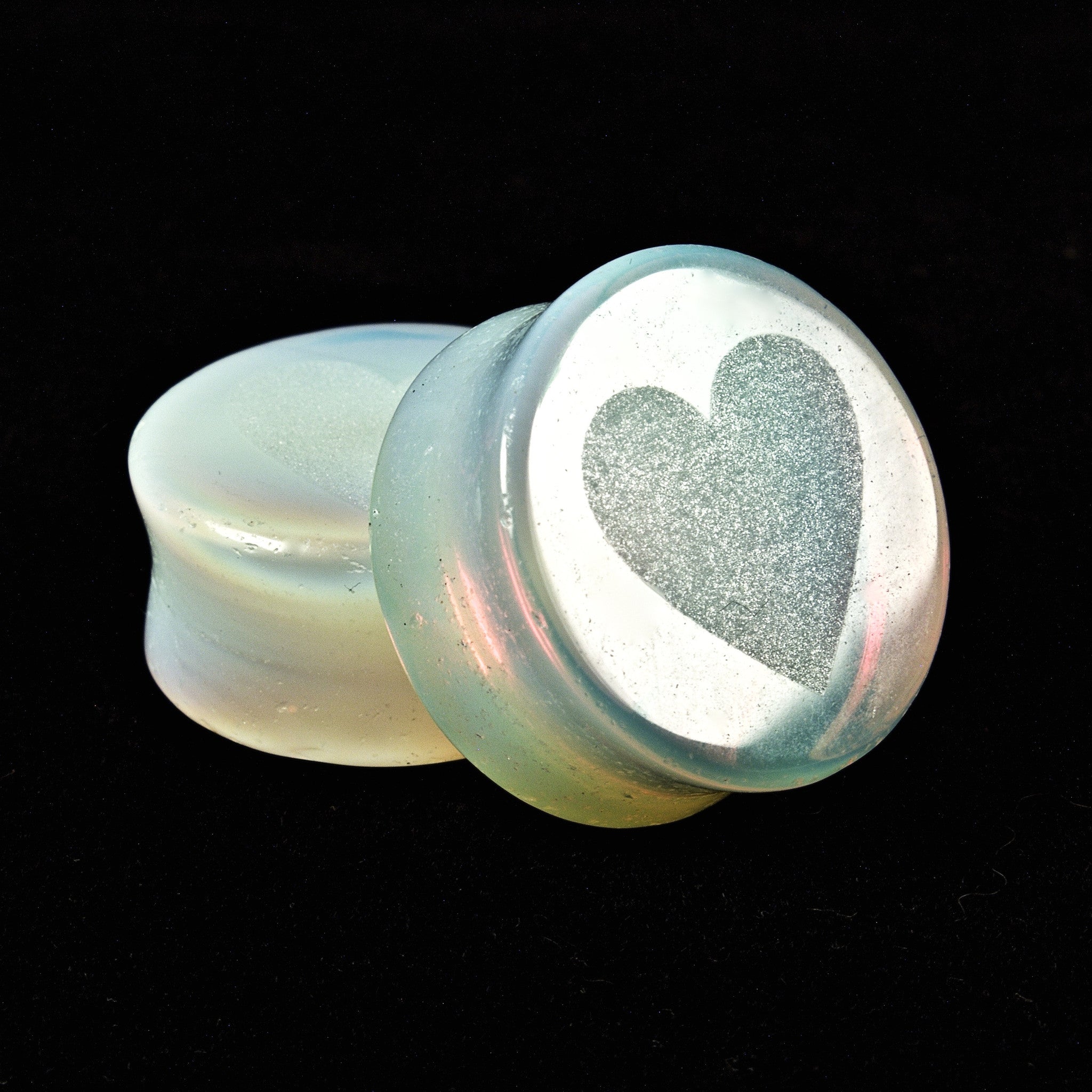 Heart Opalite stone Plugs - BC Plugs