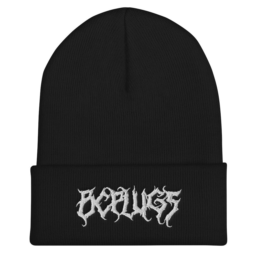 black metal beanie