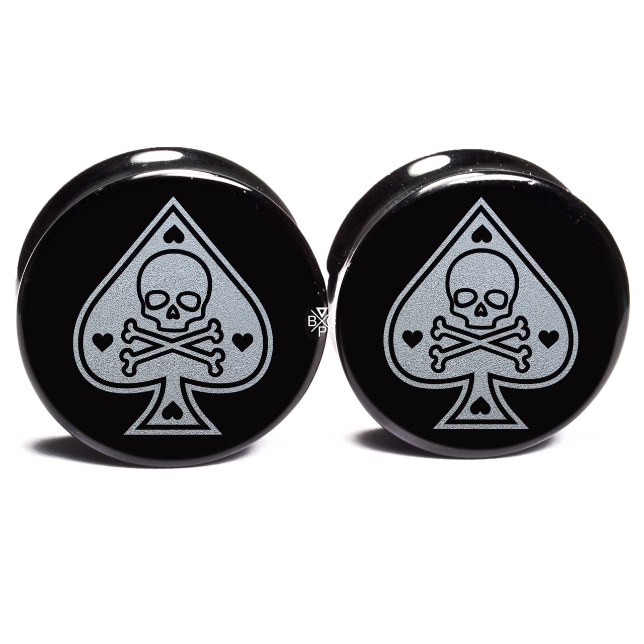 Ace of Spades Black Obsidian Plugs