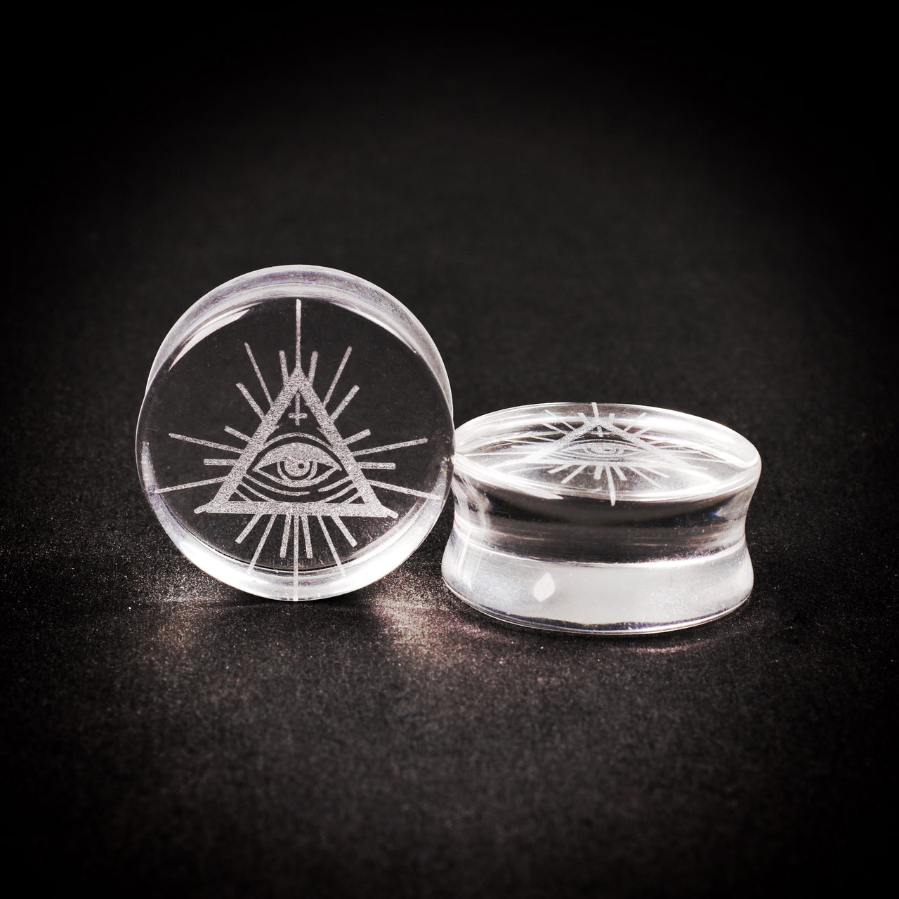 All Seeing Eye Clear Glass Plugs