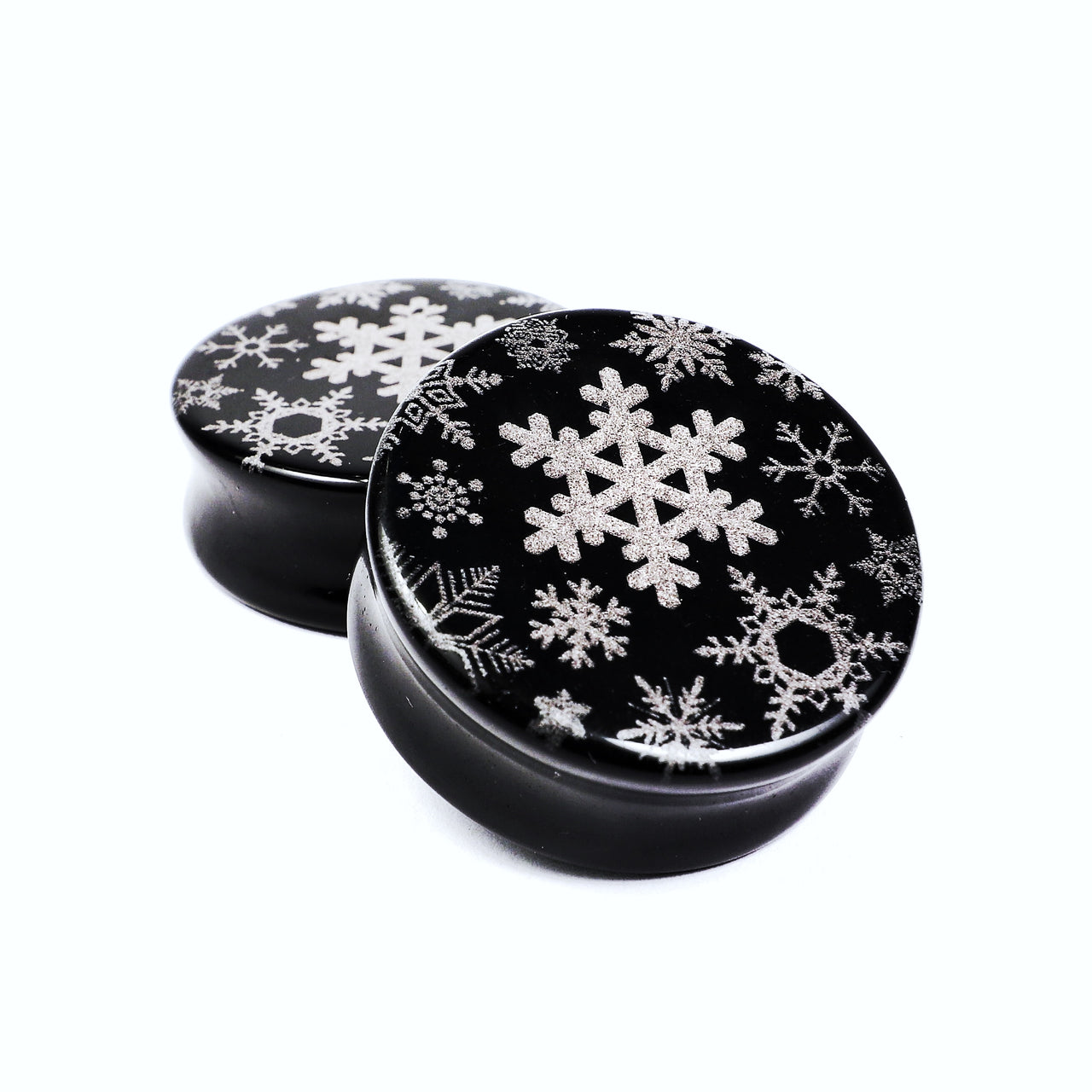 Snowflake Black Obsidian Plugs