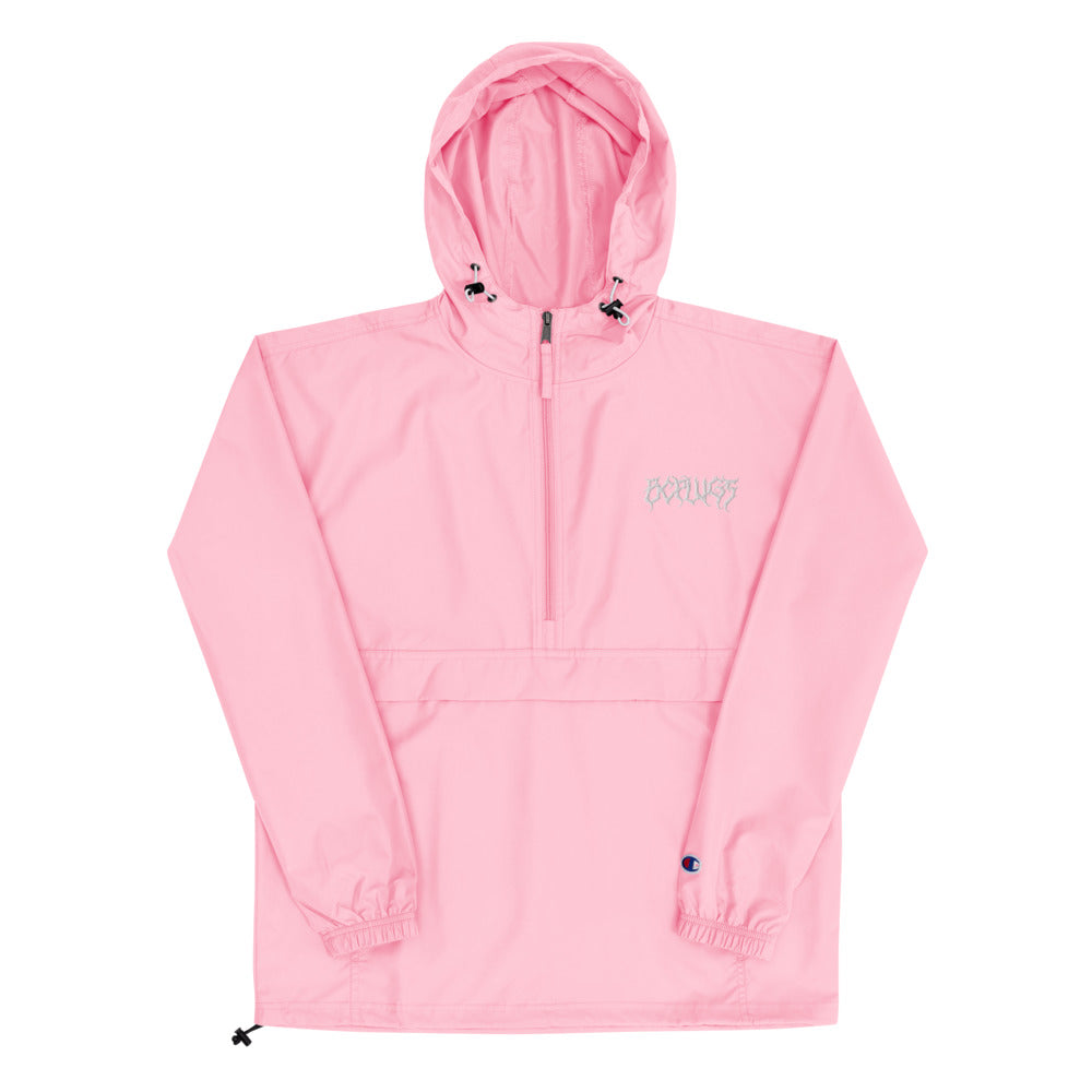 Death Metal logo Embroidered Champion Packable Jacket - Pink