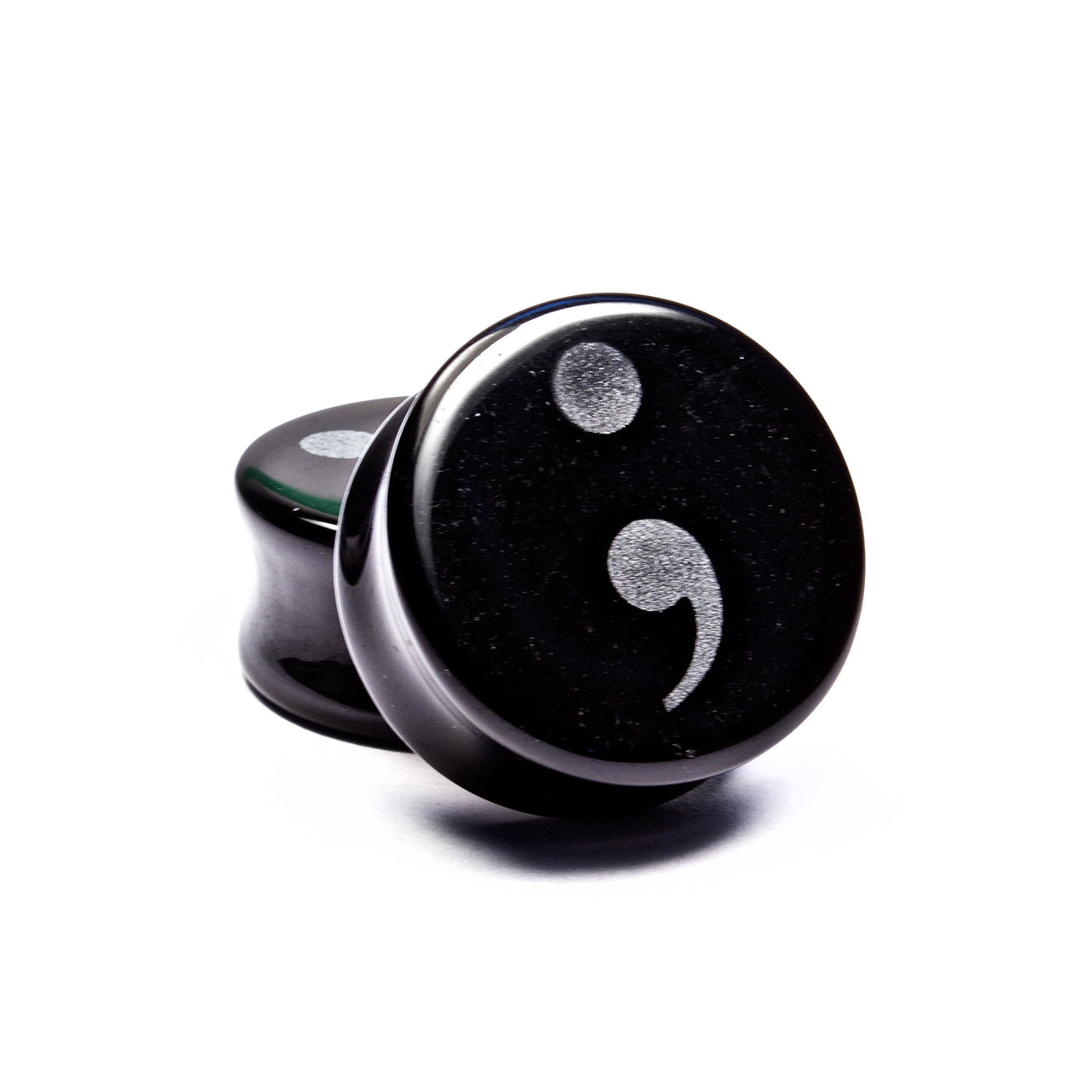 Semicolon Black Obsidian Plugs